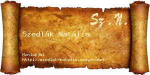 Szedlák Natália névjegykártya